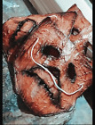 Mascara Halloween orange mask, mascara naranja de goma látex decor terror horror