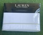 Ralph Lauren  Full/Queen Duvet Cover Spencer Border Sateen 300TC White/Sage $335
