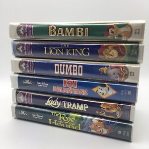 New ListingDisney Animated VHS Movies Lot of 6 Bambi Dumbo Lion King Dalmatians Lady Tramp