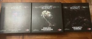 Deep Madness board game 1st edition with Expansions Horror Sci-fi Theme