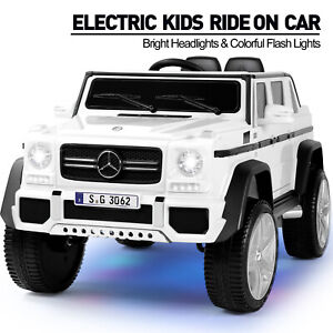 White Mercedes-Benz 12V Battery Kids Ride On Car Electric LED MP3 Remote Control