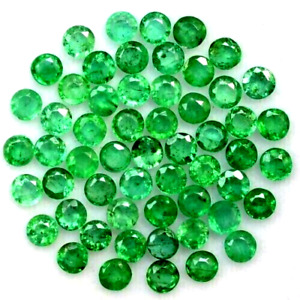 8 mm 12 Pcs Natural Colombian Green Emerald Round Loose Certified Gemstones Lot