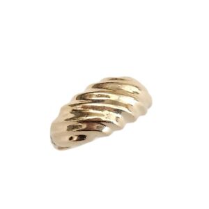 Vintage 14k yellow gold Croissant Ring Domed Estate