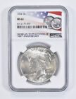 1924 MS63 MS 63 Peace Silver Dollar NGC Flag 2021 100th Ann Label *0594