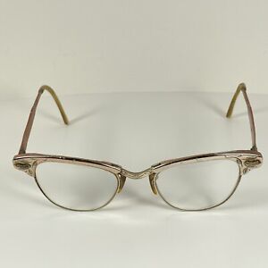 Vintage 60s AMERICAN OPTICAL CAT EYE Glasses Embellished 4 1/4 Poor Condition