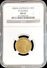 1886 M GOLD AUSTRALIA SOVEREIGN 7.98 GRAMS YOUNG HEAD MELBOURNE MINT NGC MS 62