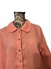 GRAE COVE Women’s X-Large Pink Button Down 3/4 Sleeves Peter Pan Collar