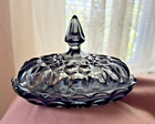 Vintage 70's Anchor Hocking Smoke Gray Glass Covered Butter Dish w/ Lid