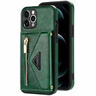 For iPhone 15 14 13 12 11 Pro Max XS 8 Leather Wallet Crossbody Strap Stand Case