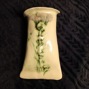 Hand-Crafted Embossed-Stoneware Wall Pocket Botanical Theme Signed Numbered