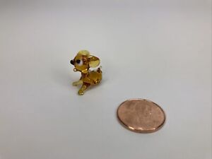 micro hand blown glass miniature figurines dog