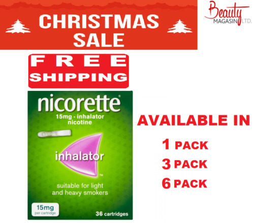 Nicorette Inhalator, 15 mg, 36 Cartridges (Stop Smoking Aid) - FREE SHIPPING