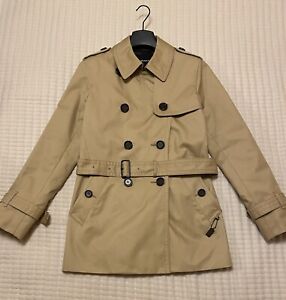 Women’s Trench Coat Size Small COACH Signature Lapel Short Trench Coat Belted