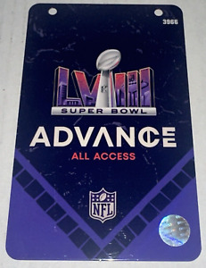 New Listing2024 Super Bowl LVIII NFL Advance All Access Pass Badge Ticket Stub Mahomes MVP