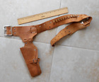 Vintage 1950's Mattel Fanner 50 Genuine Leather cap gun single Holster + belt