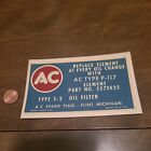Nice Vintage AC Delco Element P117 Transfer Decal. Rare