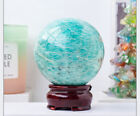 1Pcs Natural Amazonite Quartz Sphere Crystal Ball Reiki Healing 42mm+