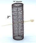 12 Pc Vintage Style Hair Rollers BRUSH ROLLERS & 12 PINS - Mesh Hair Curlers wit