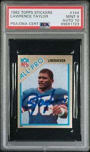 1982 TOPPS STICKERS #144 LAWRENCE TAYLOR RC POP 3 PSA 9 DNA AUTO 10 F3918831-723