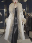 Fox Collar Mink Fur Coat Women's Natural Long Fur Coat Winter Warm Coat Gifts