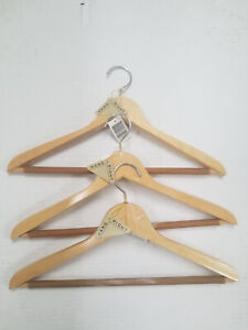 24 PACK Wooden Suit Hangers Premium Natural wood Finish w/ rubber non-slip bar