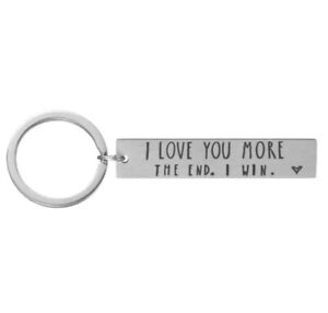 1pc 'I Love You More' Keyring Stainless Steel Couple Gift Funny Cute Key Ring