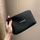 New ListingCHANEL Cosmetic Makeup Bag Pouch Clutch BLACK w/ gift box