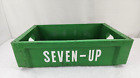 Vintage Seven-Up 7-Up  Green Plastic Crate  18 x 12 x 5