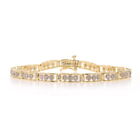 Yellow Gold Diamond Curved Link Bracelet 7