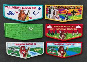 Talligewi Lodge 62 Flaps 6 Different OA Order Of The Arrow Patches