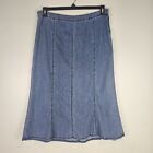 Est 1946 Denim Womens Long Mod5Blue Jean Skirt Size 16W No Slit