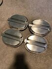 Stainless Steel G.I. Style Mess Kit Lot of 4 with Utensils