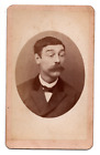 ANTIQUE CDV CIRCA 1880s JOHN SWART MAN WITH FUNNY EXPRESSION & MUSTACHE