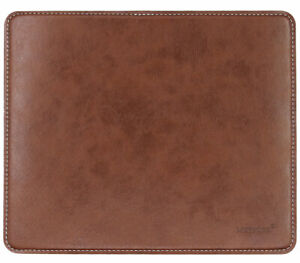 Leather Mouse Pad w Stitched Edges & Non-Slip Base Gaming Pad - Brown