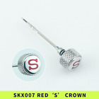 SKX007 Knurled Crown Red ‘S’ Mod Parts Polished Finish for 7S26 NH35 NH36