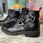 GIANNI VERSACE Black Leather Ankle Boots size 8.5 from FW 1994/95