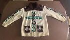 Vintage Home Made Heavy Knit Sweater - Full Zip, Owl Designs, Wings