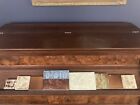 antique victorian majolica fireplace tiles-assorted pieces