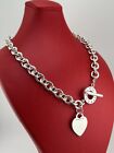 Tiffany & Co. Heart Tag Toggle Necklace Choker 925 Sterling Silver