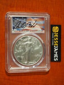 2023 (W) SILVER EAGLE PCGS MS70 FIRST DAY OF ISSUE PAUL BALAN SIGNED FLAG LABEL