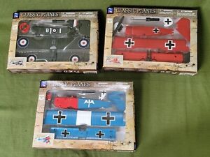 New Ray Toys Classic Planes E-Z to Build WWI Scale Model Kit Open Box Lot of 3