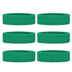 6 Pieces Sports Headbands Terry Cloth Sweat Absorbing Head Band For Tennis Gym