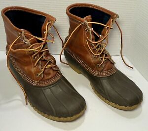 LL Bean Boots Men’s Size 8 USA Made 296528 Vintage Lace Up Brown Leather Bean