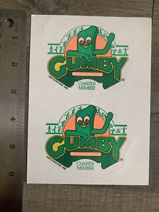 Vintage 1985 GUMBY Official Fan Club Charter Member Stickers Art Clokey /RMC