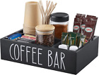 Coffee Station Organizer with Removable Dividers Wood Coffee Bar Accessories Or