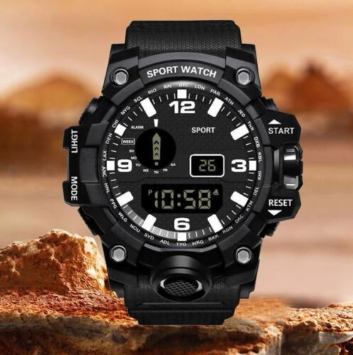 Sports Watch Military Men Led Digital Wristwatch Shockproof Waterproof Male UK