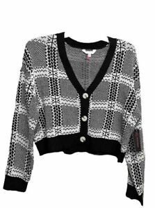 NWT No Boundaries Womens Thick Plaid Cropped Sweater cardigan 2XL Cute Cardigan