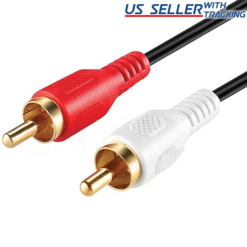 2 RCA Male to Male Cable 5ft 10ft 12ft 25ft 50ft Audio Stereo 2RCA DVD HDTV