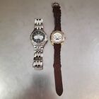Chronograph Moonphase Vintage Watch Lot Of 2: Guess & Fossil w/ Rotating Bezels