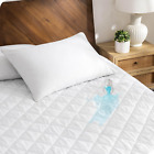 Waterproof Quilted Mattress Pad (Queen) - Cooling Mattress Topper - Protects aga